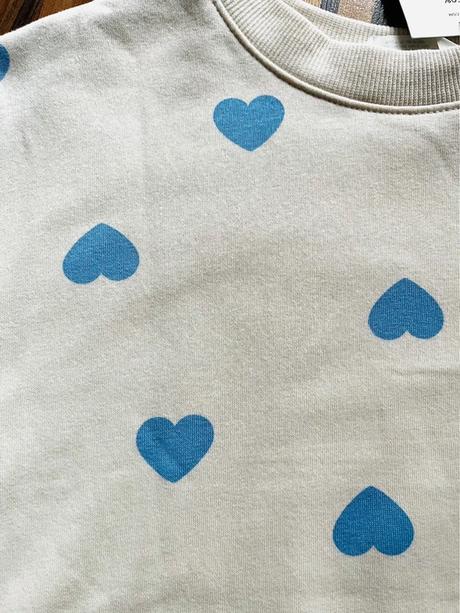 Veľ. 134/140 nová pohodlná mikinka so srdiečkami, h&m,134 / 140