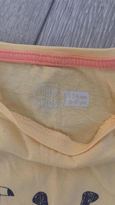 Žlté bavlnené tričko little kids 134 s motívom žir, 134