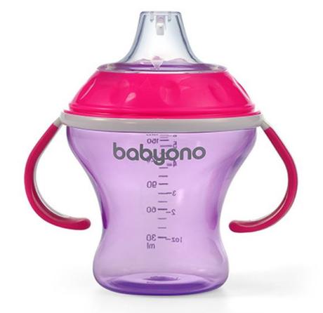 Babyono hrnček netečúci s mäkkým náustkom natural, babyono