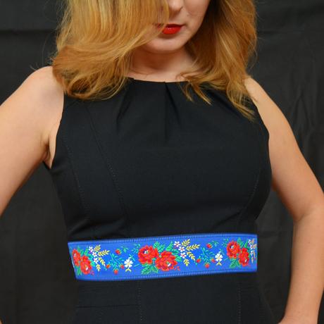 Folklórny opasok široký, krojový, ľudový , 55 mm, 
