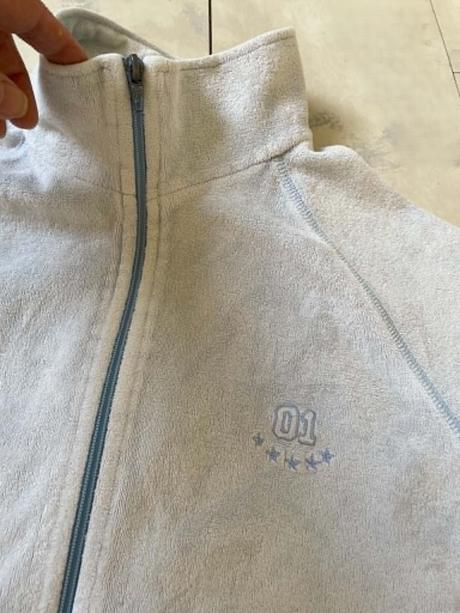 Froté zamat mikina na zips, l
