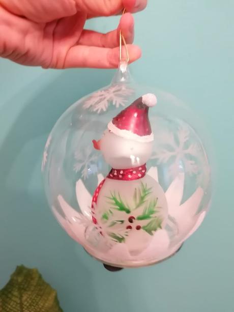 Vianočná guľa - snehuliak, 