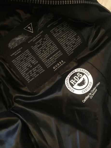 Guess čierna prešívaná dlhšia bunda, guess,xs