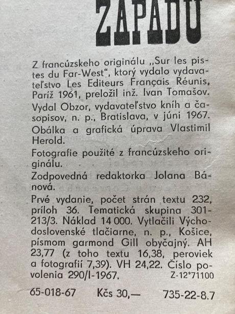 Po stopách divokého západu- prvé vyd.1967,