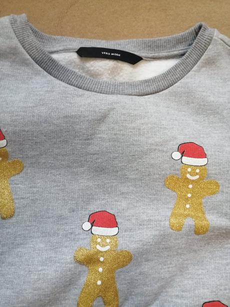 Sivá mikina so zlatými perníkmi č s, vero moda,xs