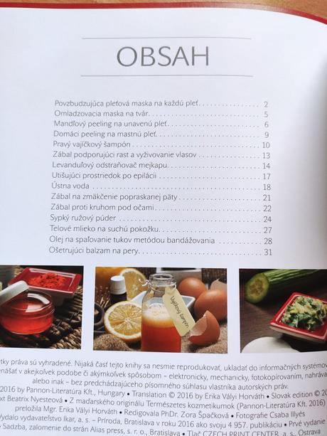 Kniha s receptami na výrobu domácu kozmetiku,