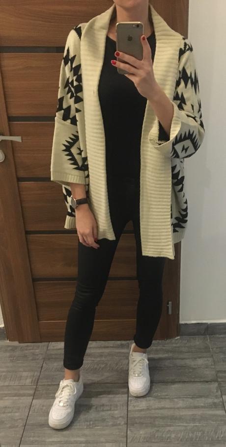 Vzorovany kardigan, s