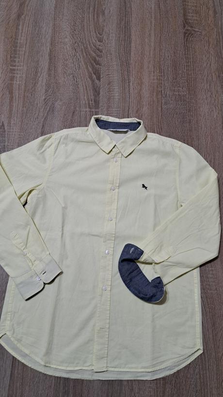 Žltá košeľa s dlhým rukávom, h&m,158