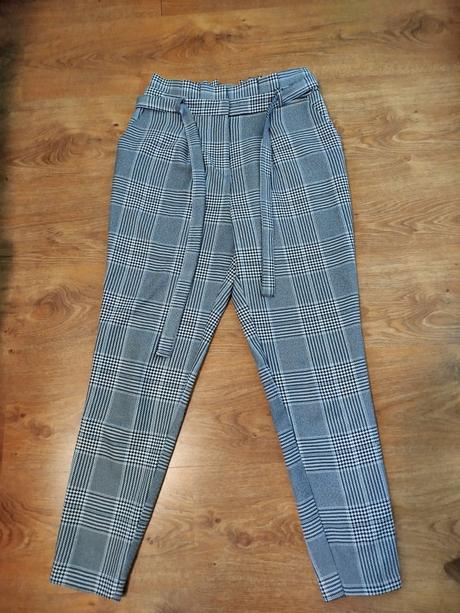 Nohavice s vysokým pásom na zavazovanie /paperbag, s