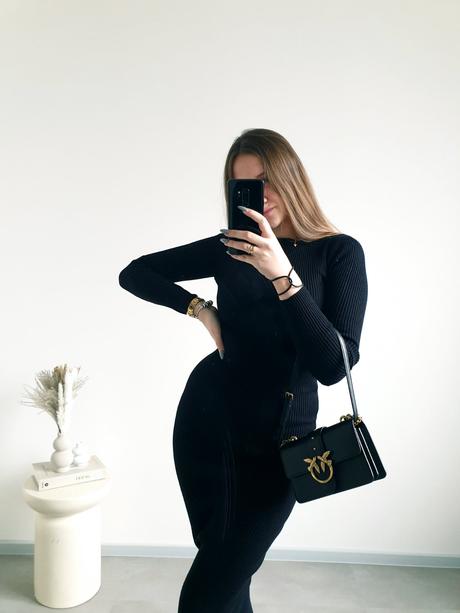 Čierne midi šaty s/m, s