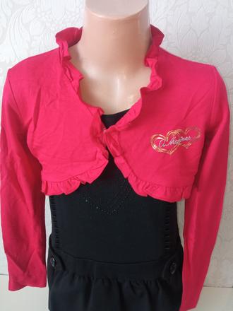 Dievčenské červené bolerko s volánmi, 8 r., original marines,128