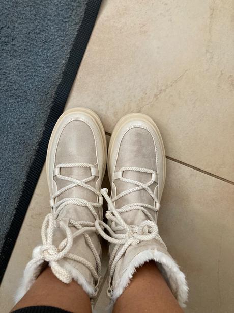 Dámske, zimné, biele čižmy, 37