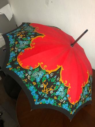 Starozitny vintage latkovy dazdnik, 
