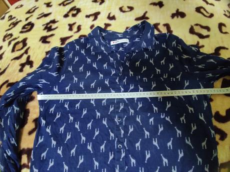 Modra bluzka so zirafami koton, l