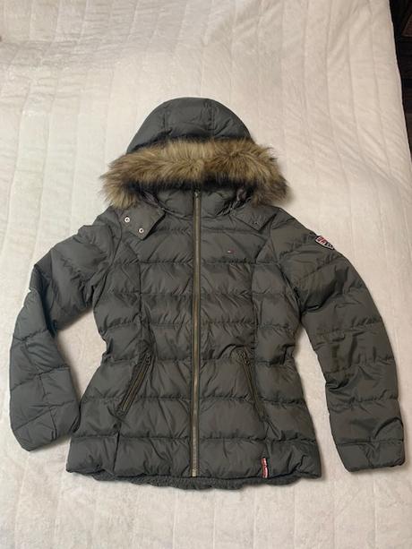 Khaki prešívaná vetrovka tommy hilfiger originál, tommy hilfiger,l