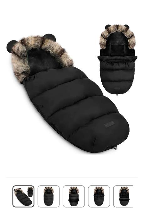 Spací vak (zimný fusak) do kočíka, sánky - čierny, 