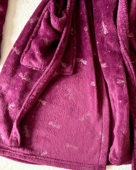 Dámsky bordový župan s kapucňou, s