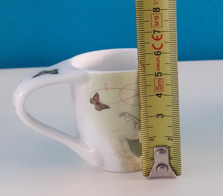 Porcelánová šálka na espresso - konvalinky zelená, 