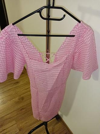 Kockovane šatky s viazaním na chrbte, m