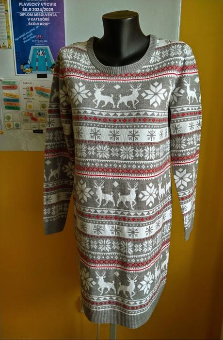 Šedé svetríkové šaty, esmara,40