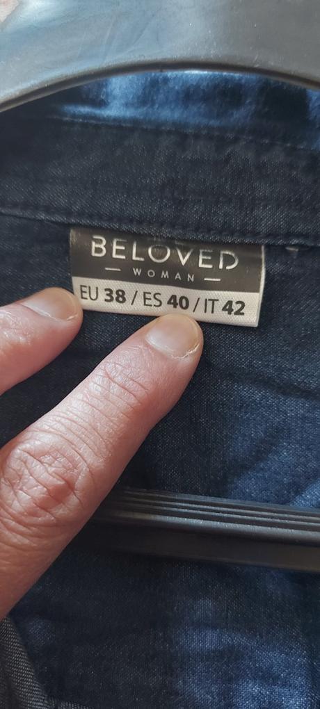 Riflové šaty či košeľa triedime šatník, 38