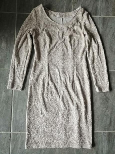 Pružné šaty lindex,v38-40,biela s béžovou, lindex,40