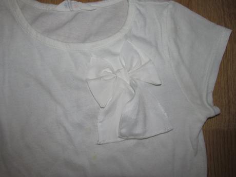 Biele tričko s mašľou v. 122/128, h&m,122