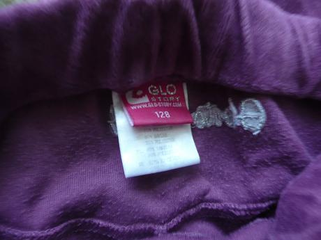 Fialové zamatové dievčenské tepláky, 128