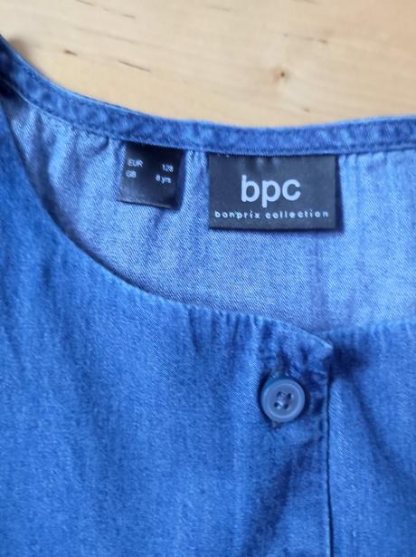 Riflové šaty 8r., bonprix,128