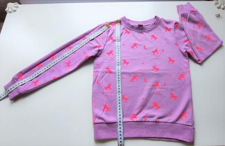 Fialová mikina s jednorožcami v top stave 122/128, dopodopo,128