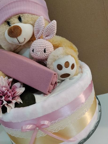 Plienková torta ružový mackov sen - pre dievčatko,