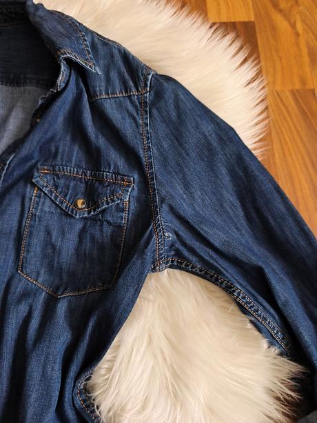 Dámska štýlová riflova košeľa bershka, bershka,m
