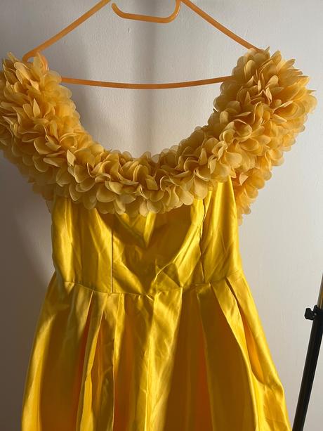 Elegantne šaty žlté, xl