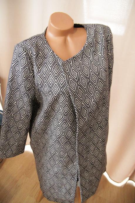 Elegantný čierno biely kabátik h&m xl, h&m,xl