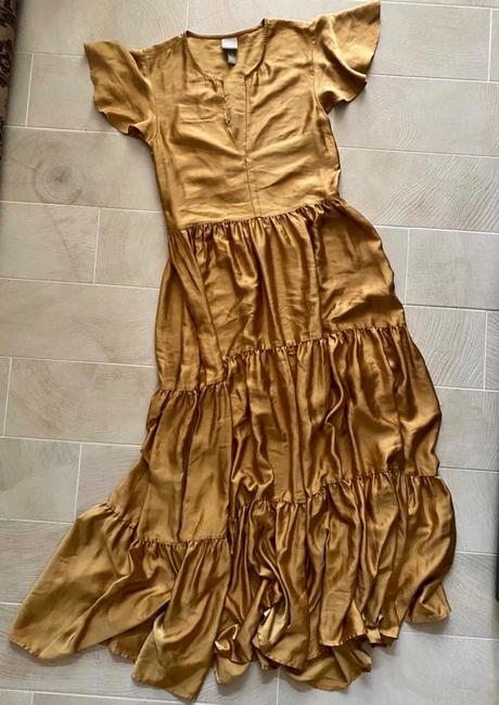 Dlhé šaty zo saténu, h&m,xs