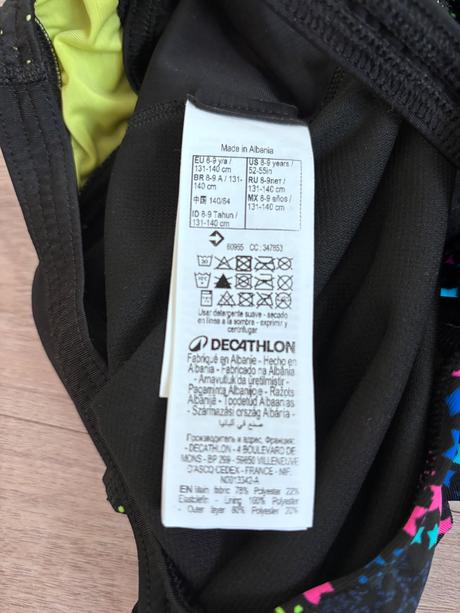 Plavecke jednodielne plavky decathlon 131-140, decathlon,134 / 140