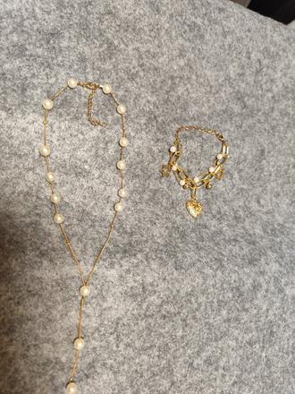 Nahrdelnik s perlickami a retiazka na ruku, nohu,