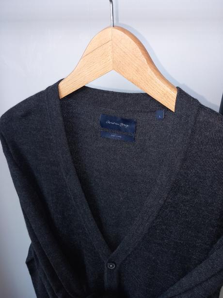 Sivý vlnený kardigán christian berg l/oversize, l