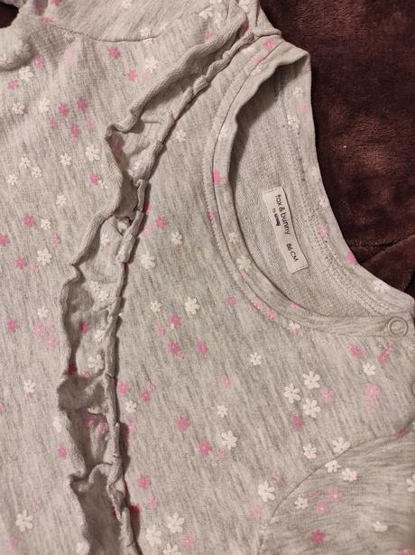 Sivé šaty s ružovými kvietkami, fox & bunny,86