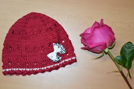 Háčkovaná čiapočka s kvetom, 50 - 158