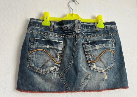 Minisukna terranova tmavomodra trhana dlzka asi 28, terranova,m