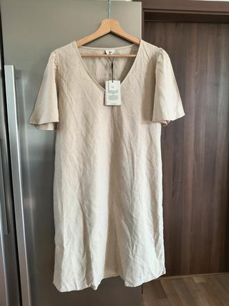 Jdy ľanové midi šaty l, l