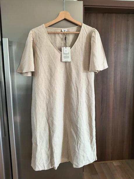 Jdy ľanové midi šaty l, l