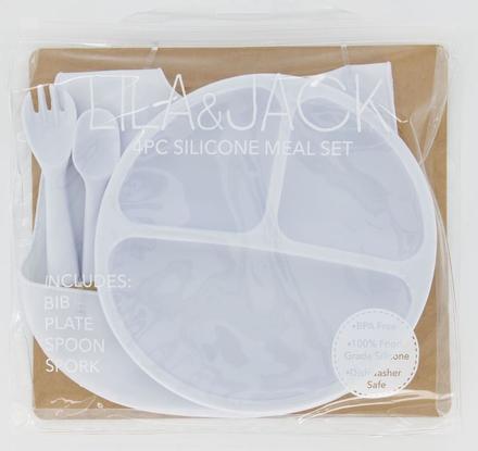 Lila & jack silikónová jedálenská sada (light blue, 