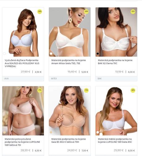 Podprsenky na kojenie rozne modely, 65 - 100,b