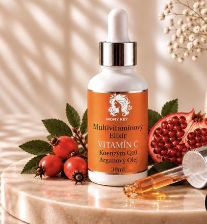 Vitamín c na pleť. multivitamínový elixír s vitamí, 