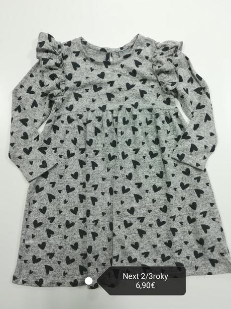 Sivé šaty so srdiečkami next, next,98