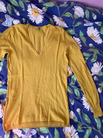 Žltý svetrik, benetton,m