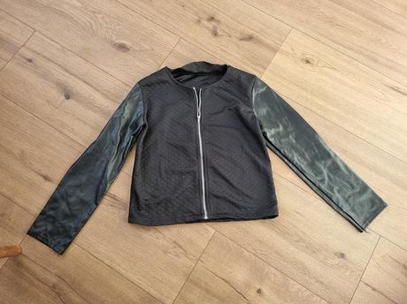 Koženkovo-úpletová bundička veľ. 38, 38