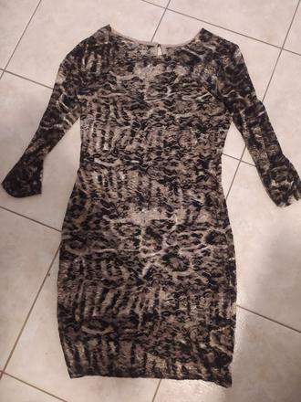 Šaty s leopardím vzorom krátke, s